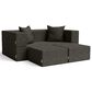 Jaxx Zipline 3-Piece Stationary Convertible Sleeper Loveseat in Charcoal Velvet, , large