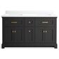 Kohler Charlemont 60" Double Bathroom Vanity in Ferrous Grey with 3 cm White Quartz Top and Rectangular Sinks, , large