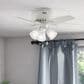 Hunter Newsome Low Profile 42" Ceiling Fan with Clear Frosted Lights in Fresh White, , large
