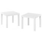 HOMLUX Classic Homey Square End Table in White (Set of 2), , large