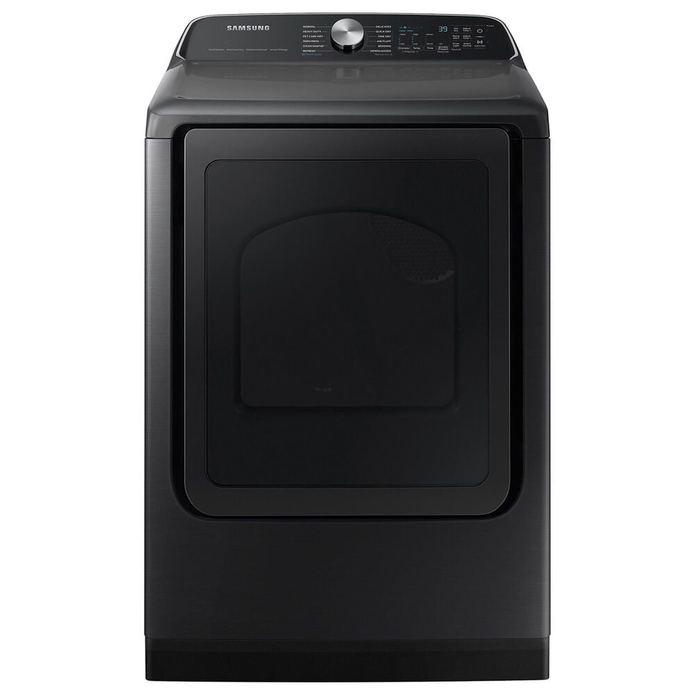 Samsung 5.5 cu. ft. Extra-Large Capacity Smart Top Load Washer with Super Speed Wash and 7.4 cu. ft. Smart Electric Dryer with Steam Sanitize+ in Brushed Black, , large