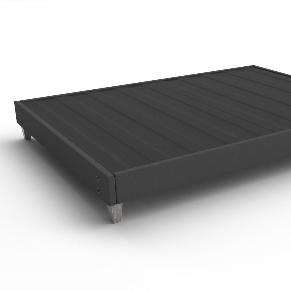 Hearth and Haven Full Bed Frame Foundation in Dark Grey, , large