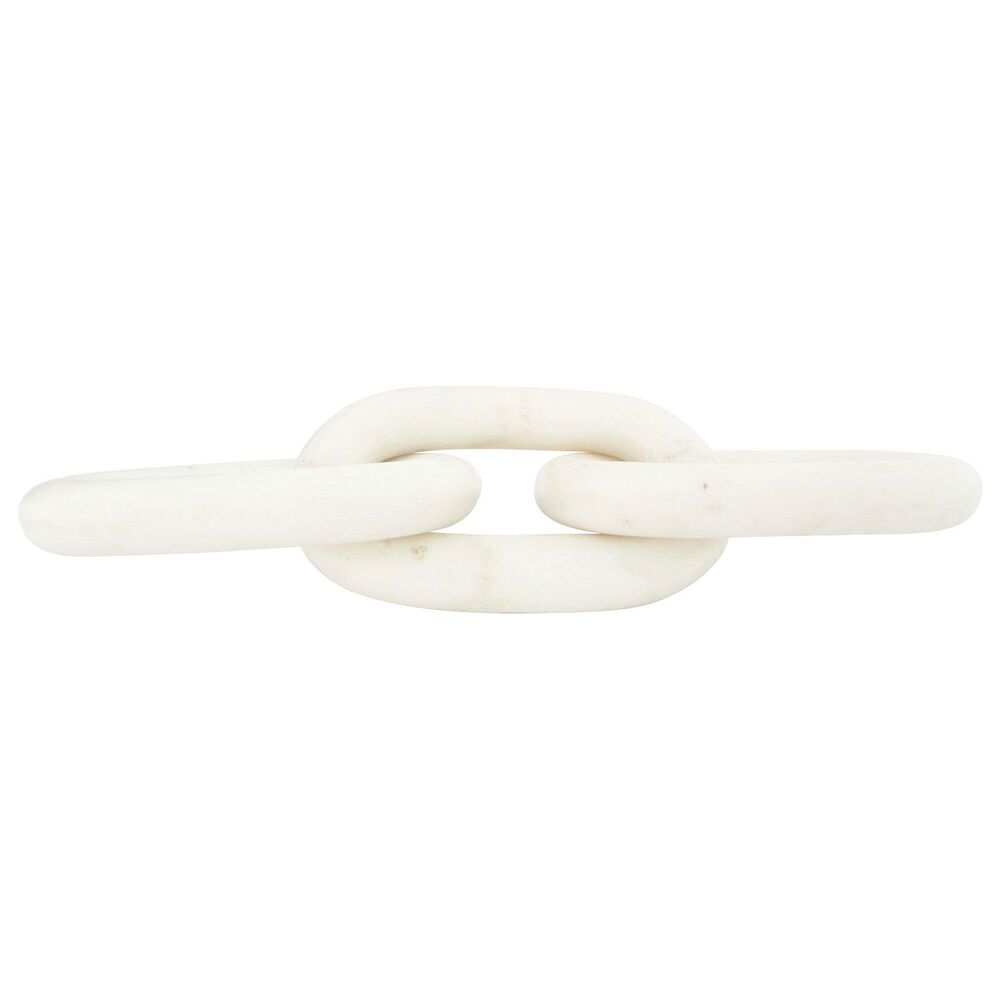 Creative Coop 13" Decorative Marble Chain Link Figurine in White, , large