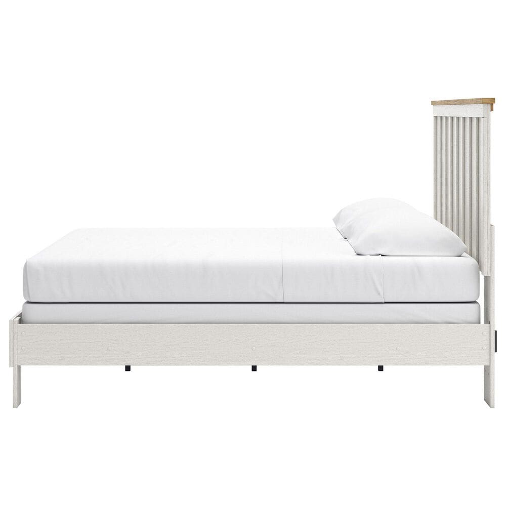 Ashley Linnocreek 5-Piece King Bedroom Set in White and Warm Brown, , large