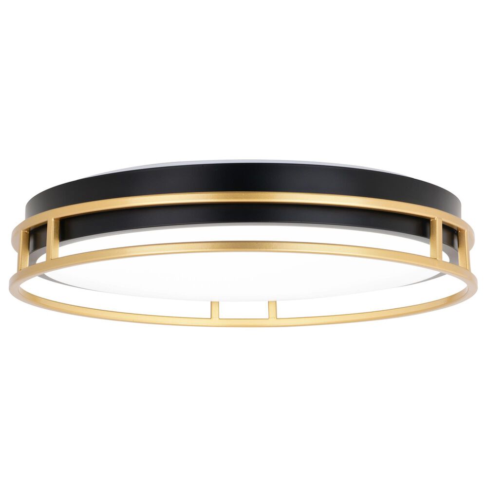 Vaxcel Northgate 16" 1-Light Flush Mount in Matte Black and Satin Gold, , large