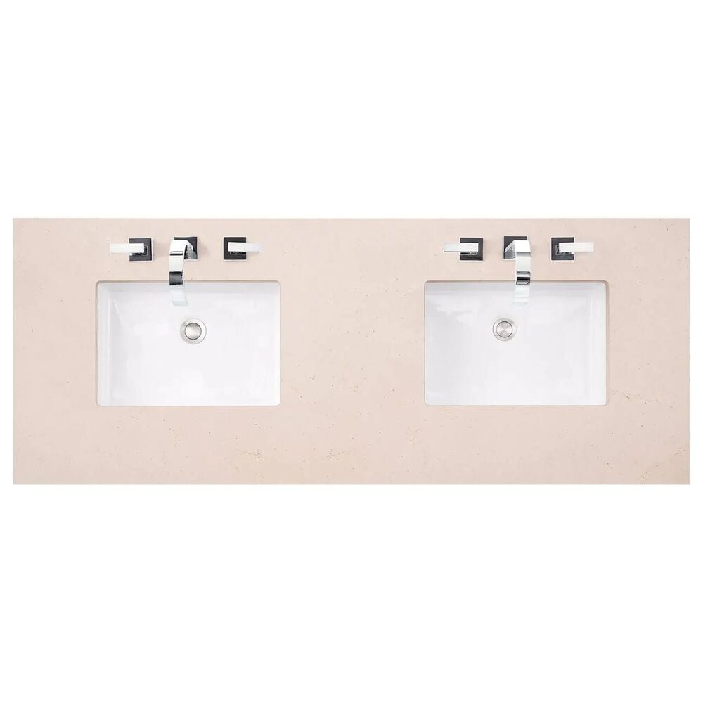 James Martin Vanities Hudson 60&quot; Double Bathroom Vanity in Light Natural Oak with 3 cm Eternal Marfil Quartz Top and Rectangular Sinks, , large