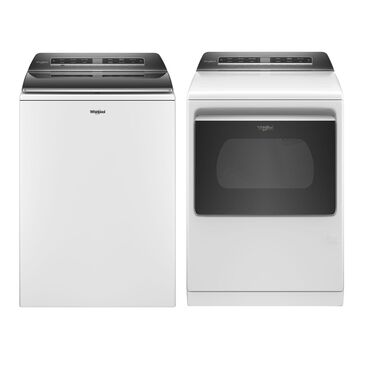 Whirlpool 5.3 Cu. Ft. Top Load Washer and 7.4 Cu. Ft. Electric Dryer Laundry Pair in White, , large