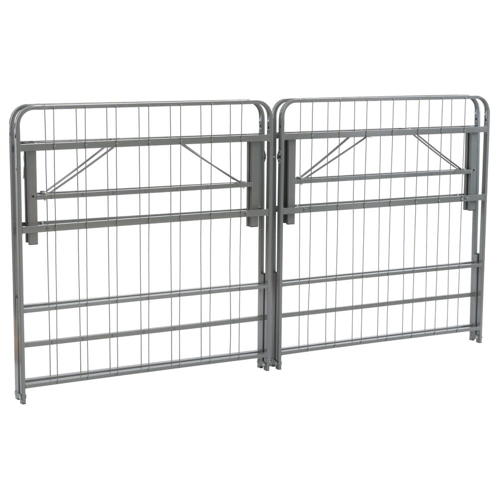 Linon Home Decor Franson King Folding Platform Bed Frame in Dark Pewter, , large