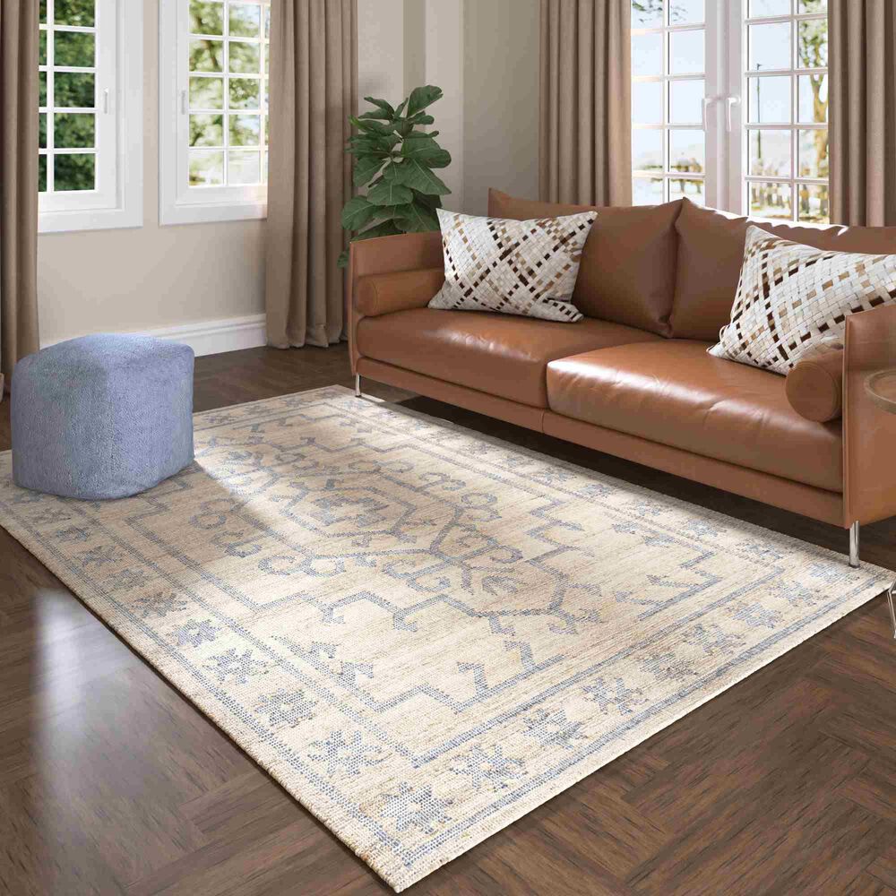 L&amp;R Resources Willow Oriental Blue 7&#39;9&quot; x 9&#39;9&quot; Area Rug, , large