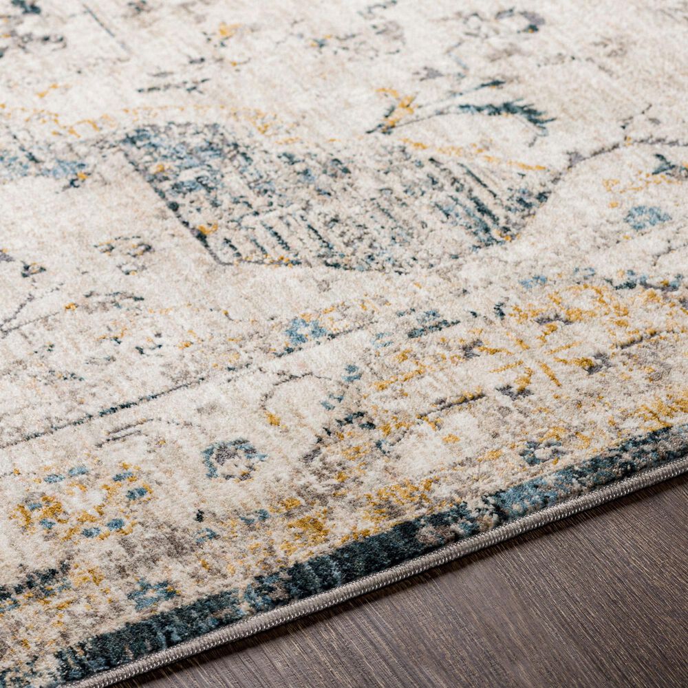 Surya Cardiff CDF-2303 Medium Gray, Light Blue, Mustard and Dark Blue 7'10" x 10'2" Area Rug, , large