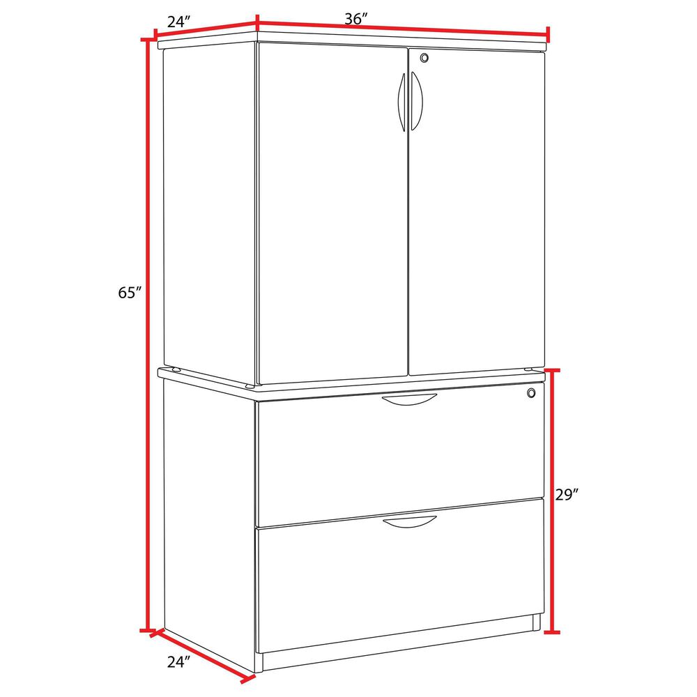 Regency Global Sourcing Legacy 2-Piece Lateral File with Stackable Storage Cabinet in Noble Oak, , large