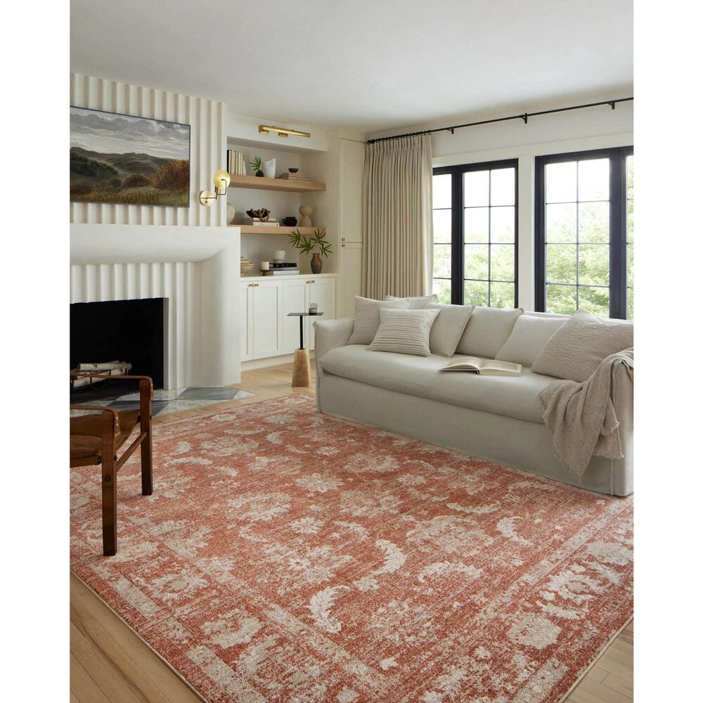 Loloi II Odette 9&#39;2&quot; x 13&#39; Rust and Ivory Area Rug, , large