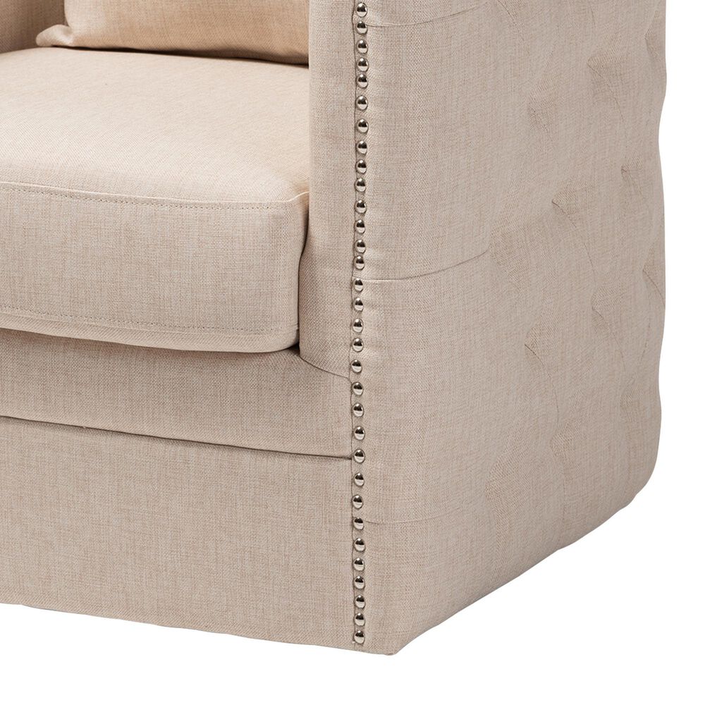 Baxton Studio Micah Swivel Chair in Beige, , large