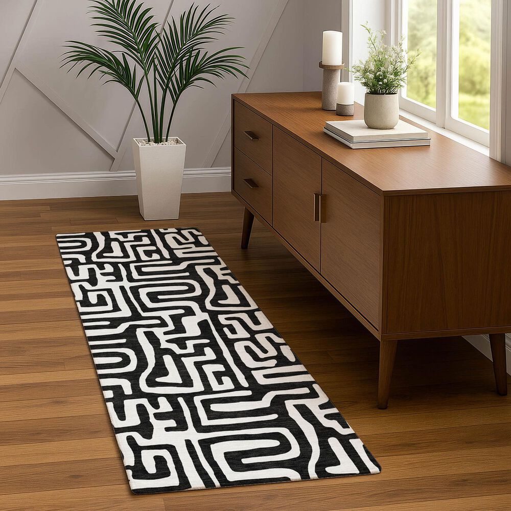 Dalyn Rug Company The Reserve TR1 Black 2&#39;3&quot; x 7&#39;6&quot; Indoor/Outdoor Runner, , large