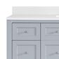 James Martin Vanities Breckenridge 60" Single Bathroom Vanity in Serenity Blue with Single Hole 3 cm White Zeus Quartz Top and Rectangular Sink, , large