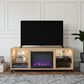 Ameriwood Home Lumina Deluxe Fireplace TV Stand in Blonde Oak, , large