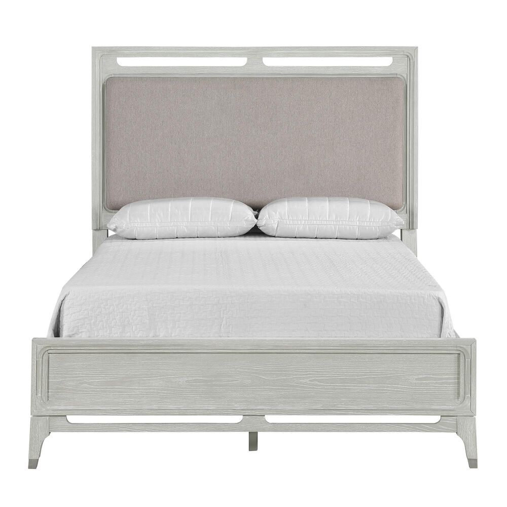 Davis International Solitude Queen Panel Bed in White Rub Through Finish, , large
