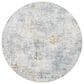 Surya Dresden DRE-2320 White, Medium Gray, Light Slate, Gray, Denim and Mustard 6"7" Round Area Rug, , large