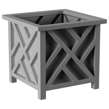 Timberlake 14.75" Lattice Design Planter Box in Gray, , large