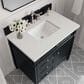 James Martin Vanities Brittany 36" Single Bathroom Vanity in Black Onyx with 3 cm Lime Delight Quartz Top and Rectangular Sink, , large