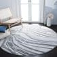 Safavieh Craft CFT843M 6"7" Round Blue and Grey Area Rug, , large