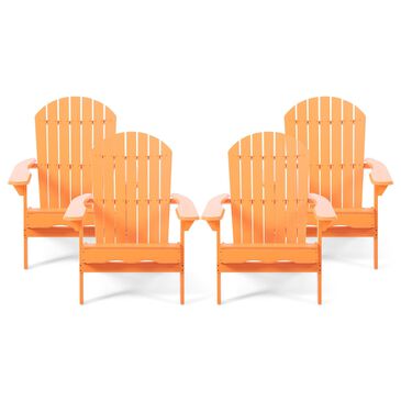Noble House Malibu Patio Adirondack Arm Chair in Tangerine (Set of 4), , large