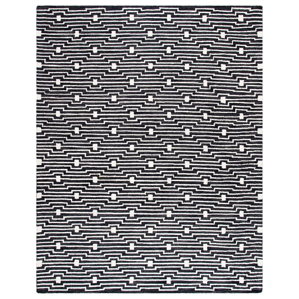 Safavieh Micro-Loop MLP166H 8" x 10" Charcoal and Ivory Area Rug, , large