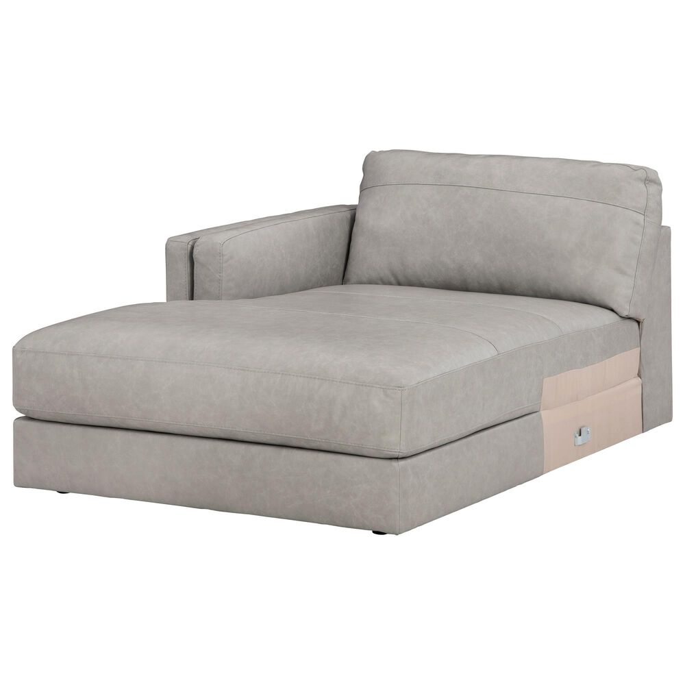 Ashley 2-Piece Leather Sofa with Chaise in Glacier, , large
