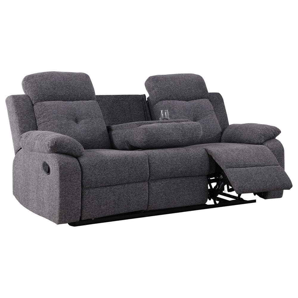 Titanic Furniture Bellinda Manual Reclining Sofa in Gray, , large