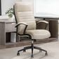 Simeon Collection Leather Desk Chair in Antique Linen, , large
