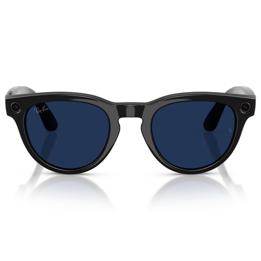 Rayban Glasses Headliner Gen 2 High Bridge Fit Sunglasses with Clear and Sapphire Transitions Lenses in Shiny Black, , large
