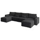 HOMLUX 127.4" Sectional Sofa in Black, , large