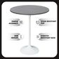 Leisuremod LeisureMod Verve Collection Modern Bar Height Table White Base with 27 Round Marble Grey Sintered Stone Top, , large