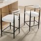 Morden Fort 26" Counter Stool with White Cushion in Black and Gold (Set of 2), , large