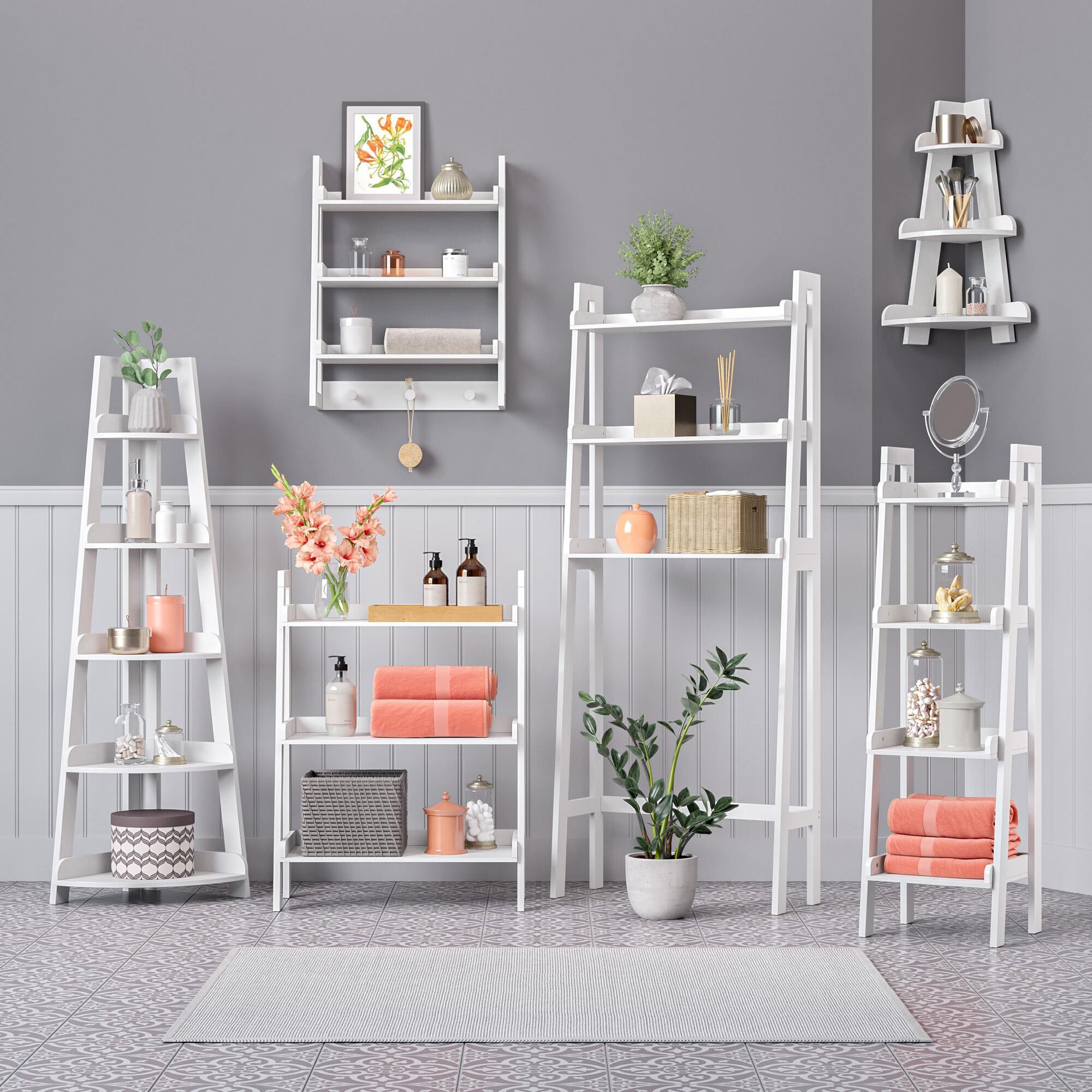 Large white best sale ladder shelf