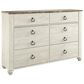 Ashley Willowton 6 Drawer Dresser and Mirror in Whitewash, , large