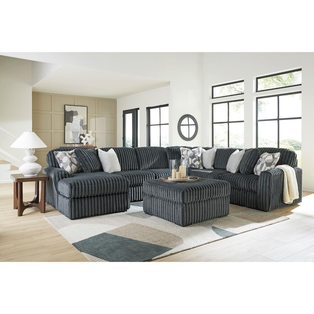 Ashley Midnight-Madness 4-Piece Left Facing Sectional with Chaise in Gunmetal, , large