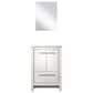 Lexora Home Lafarre 24" Single Bathroom Vanity in Rustic Acacia with 2 cm White Cultured Marble Top, Rectangular Sink and 18" Mirror, , large