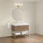 37B Mauri 42" Single Bathroom Vanity with Metal Base in Walnut Drift with High-Profile 4" White Composite Stone Top, , large