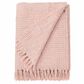 Trade Linker 50" x 70" Chenille Polyester Fringed Basket Throw in Blush, , large