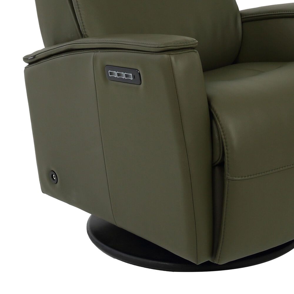 Fjords Crown Large Power Swivel Recliner in Martini Olive, , large