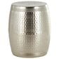 Maple and Jade Handmade Drum Accent End Table in Silver, , large