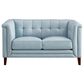 Hydeline Arvo Stationary Leather Loveseat in Spa Blue, , large