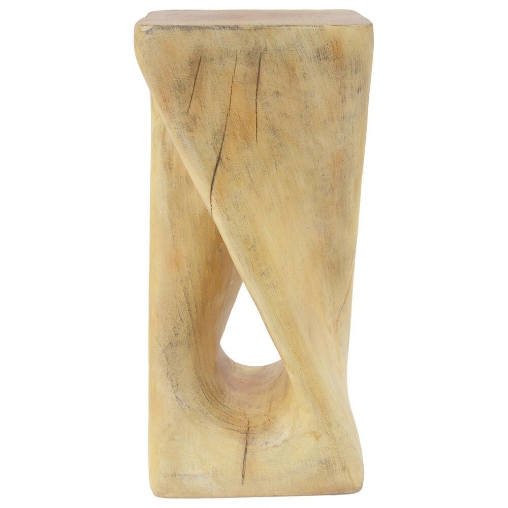 Hearth and Haven Outdoor End Table with Twist Design in Natural, , large