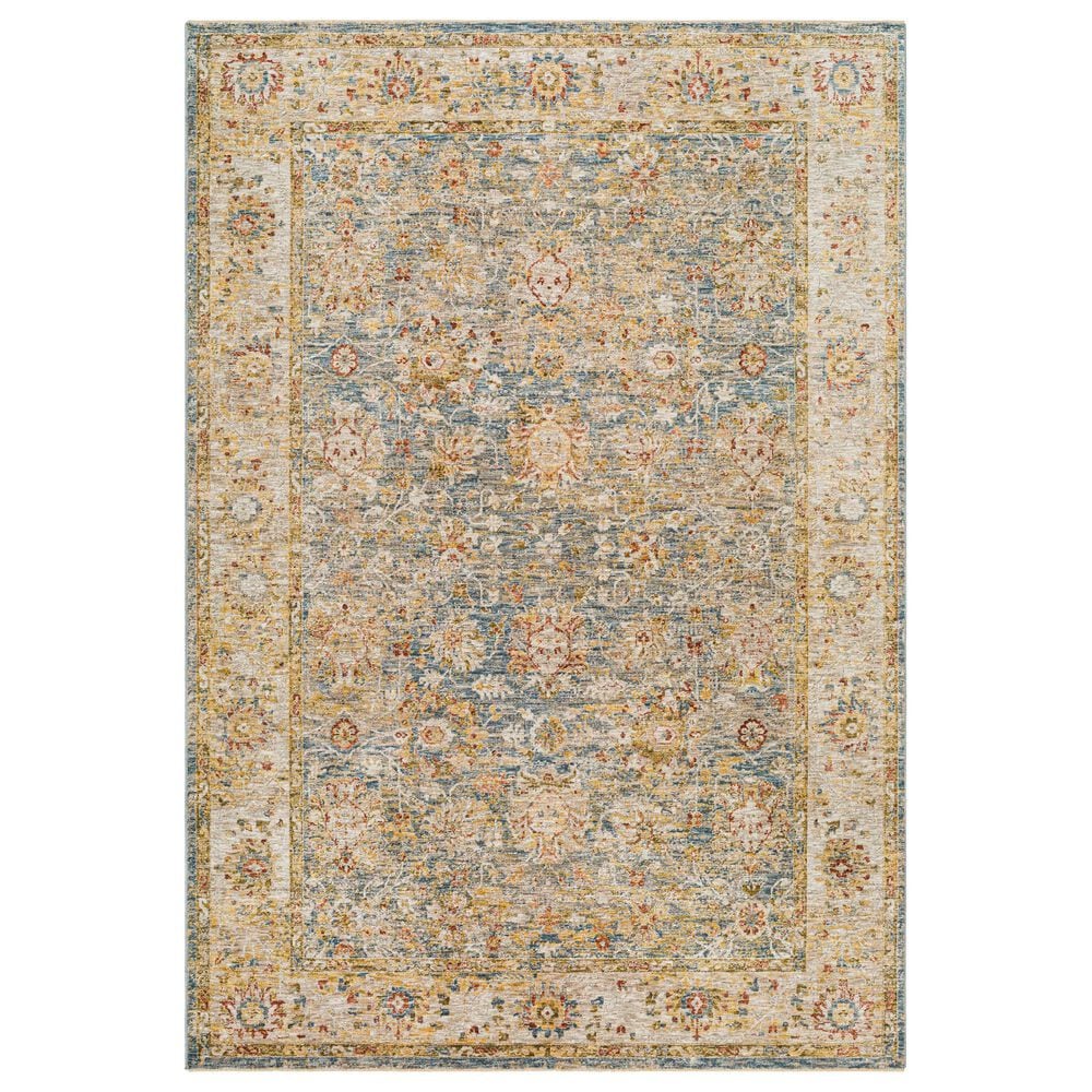 Surya Mona Lisa 10" x 14" Tan, Light Sage, Dark Blue, Mustard, Olive, Sage, Brick Red and Burgundy Area Rug, , large