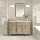 James Martin Vanities Lorelai 48" Single Vanity in Whitewashed Oak with 3 cm Arctic Fall Solid Surface Top, , large
