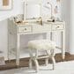 Martin Svensson Home Olivia Vanity and Stool in French White, , large