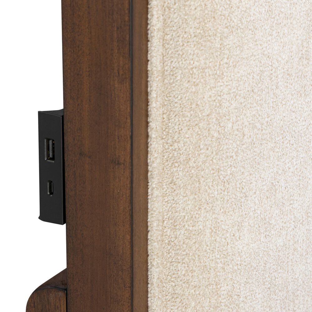 Riva Ridge Jasper California King Upholstered Panel Bed in Modern Walnut, , large
