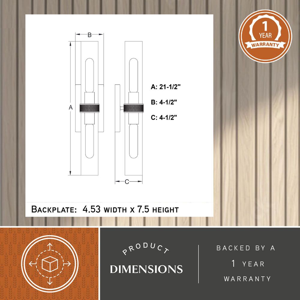 Vaxcel Bari 2-Light Wall Sconce in Matte Black, , large