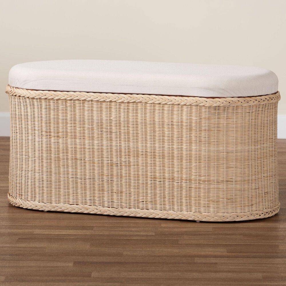 Baxton Studio Barid Oval Storage Bench in Natural, , large